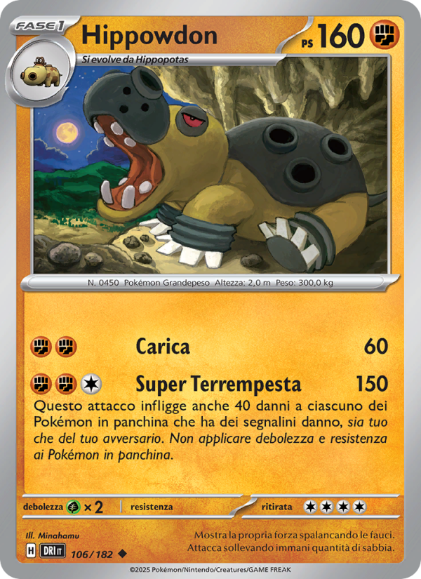 Hippowdon 106/244 — Destined Rivals (Italian Pokémon TCG card)