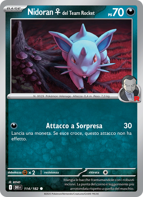 Nidoran♀ del Team Rocket 114/244 — Destined Rivals (Italian Pokémon TCG card)