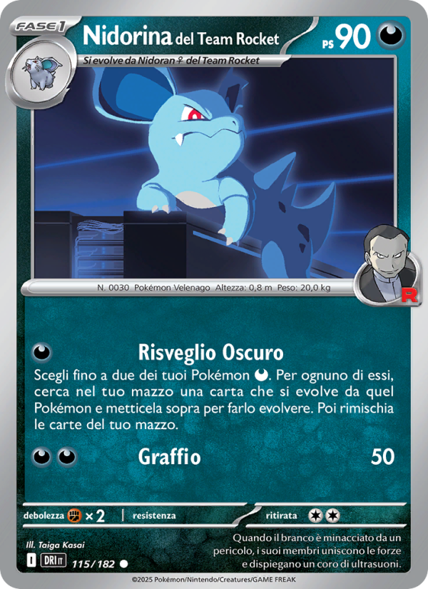 Nidorina del Team Rocket 115/244 — Destined Rivals (Italian Pokémon TCG card)