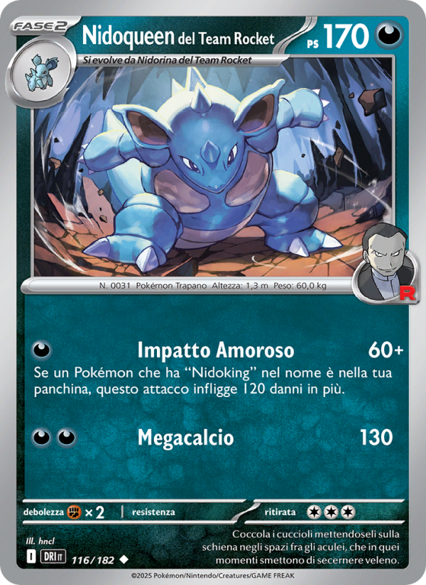 Nidoqueen del Team Rocket 116/244 — Destined Rivals (Italian Pokémon TCG card)