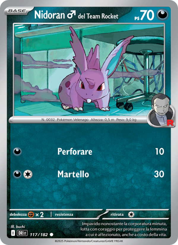Nidoran♂ del Team Rocket 117/244 — Destined Rivals (Italian Pokémon TCG card)
