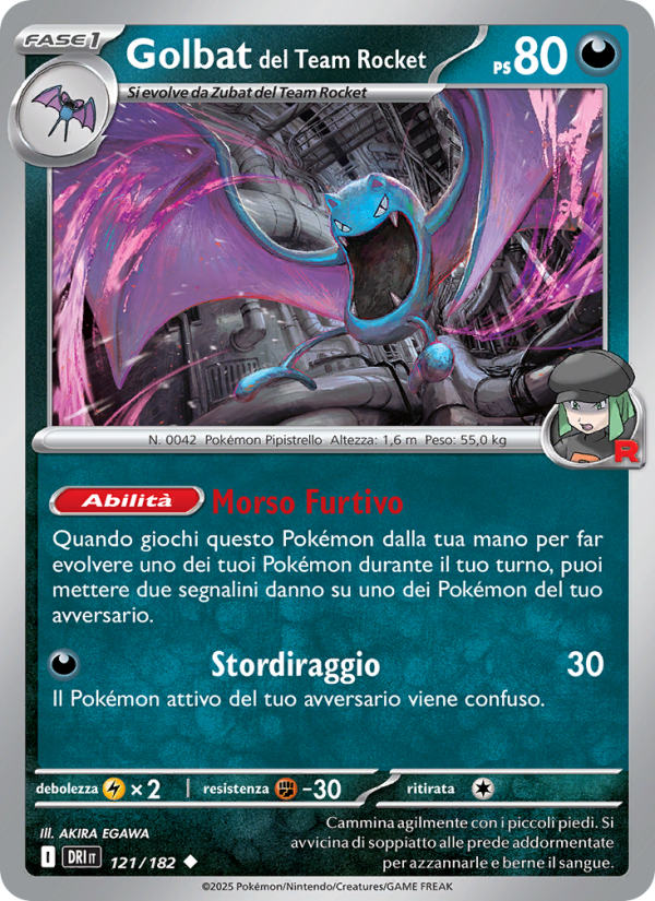 Golbat del Team Rocket 121/244 — Destined Rivals (Italian Pokémon TCG card)