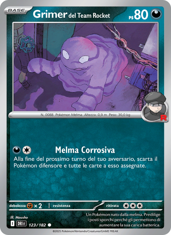 Grimer del Team Rocket 123/244 — Destined Rivals (Italian Pokémon TCG card)
