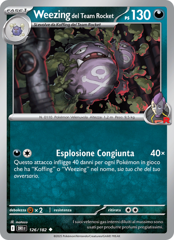 Weezing del Team Rocket 126/244 — Destined Rivals (Italian Pokémon TCG card)