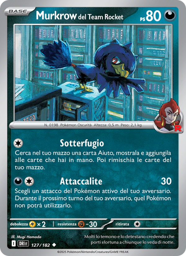 Murkrow del Team Rocket 127/244 — Destined Rivals (Italian Pokémon TCG card)