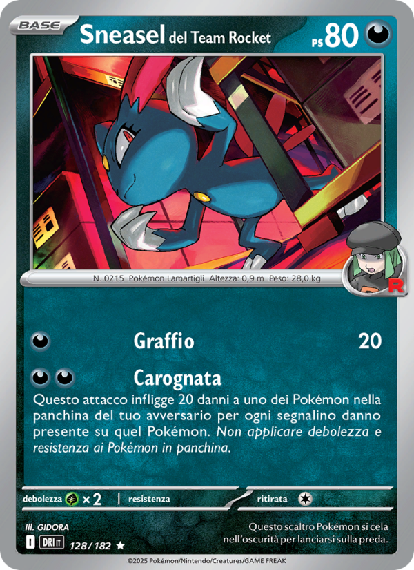 Sneasel del Team Rocket 128/244 — Destined Rivals (Italian Pokémon TCG card)