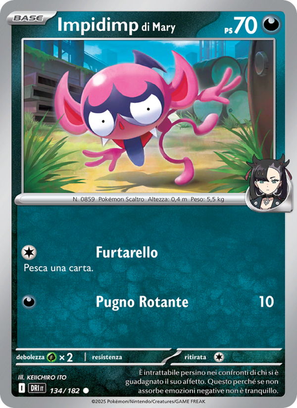 Impidimp di Mary 134/244 — Destined Rivals (Italian Pokémon TCG card)
