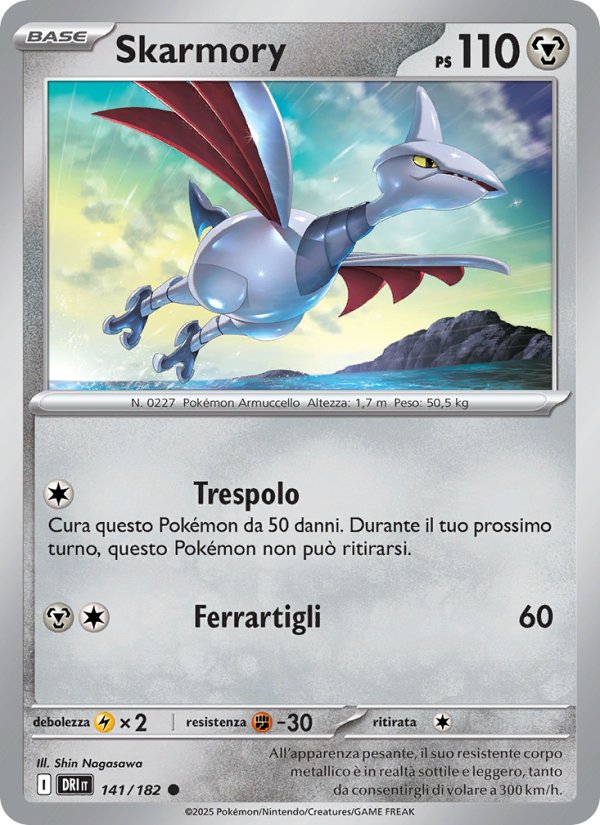Skarmory 141/244 — Destined Rivals (Italian Pokémon TCG card)