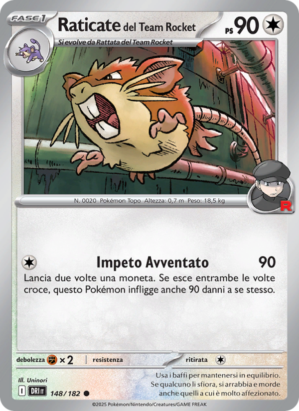 Raticate del Team Rocket 148/244 — Destined Rivals (Italian Pokémon TCG card)