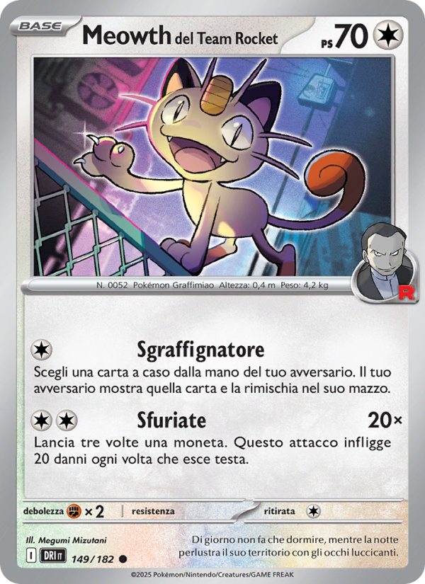 Meowth del Team Rocket 149/244 — Destined Rivals (Italian Pokémon TCG card)
