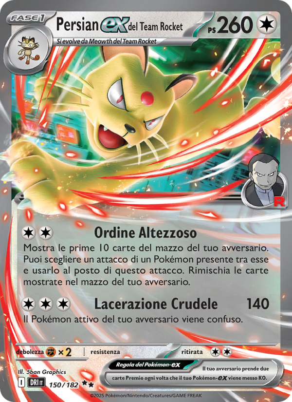 Persian-ex del Team Rocket 150/244 — Destined Rivals (Italian Pokémon TCG card)