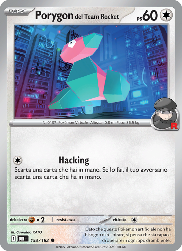 Porygon del Team Rocket 153/244 — Destined Rivals (Italian Pokémon TCG card)