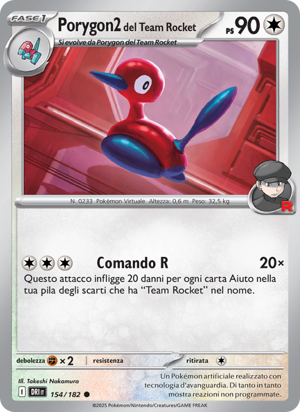 Porygon2 del Team Rocket 154/244 — Destined Rivals (Italian Pokémon TCG card)