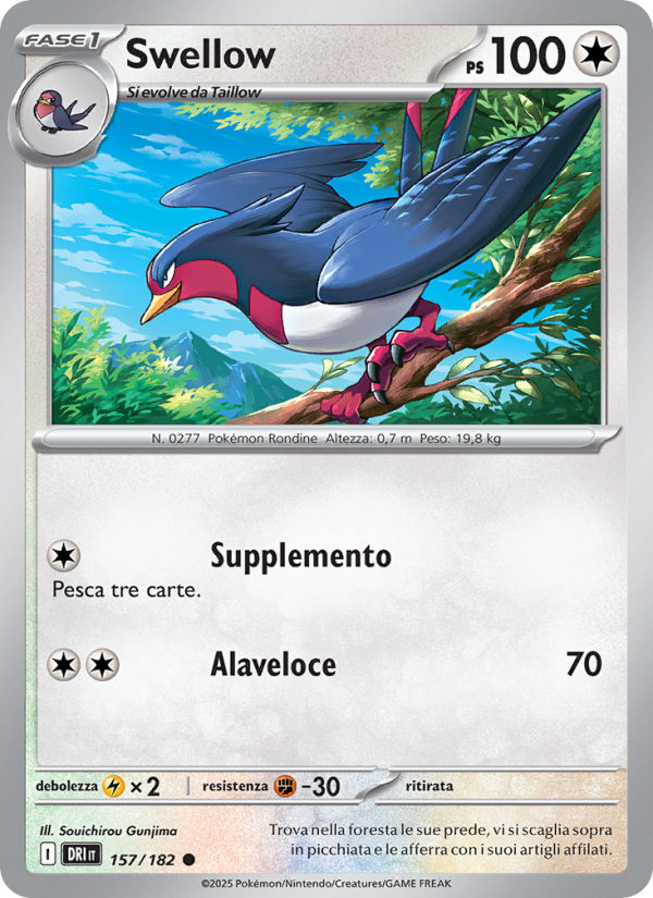 Swellow 157/244 — Destined Rivals (Italian Pokémon TCG card)