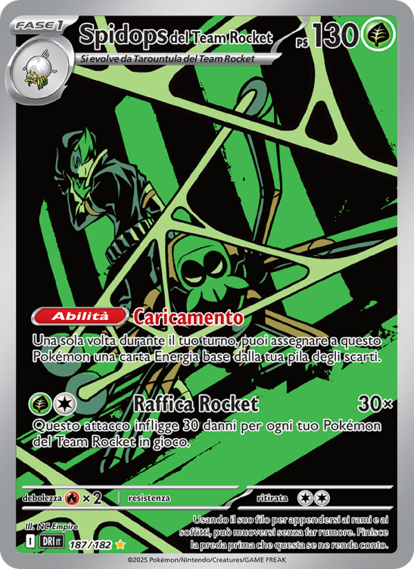 Spidops del Team Rocket 187/244 — Destined Rivals (Italian Pokémon TCG card)