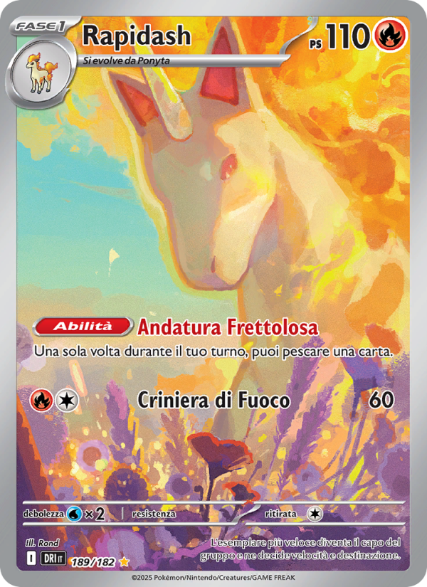Rapidash 189/244 — Destined Rivals (Italian Pokémon TCG card)