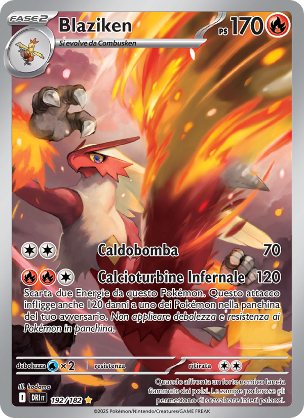 Blaziken 192/244 — Destined Rivals (Italian Pokémon TCG card)