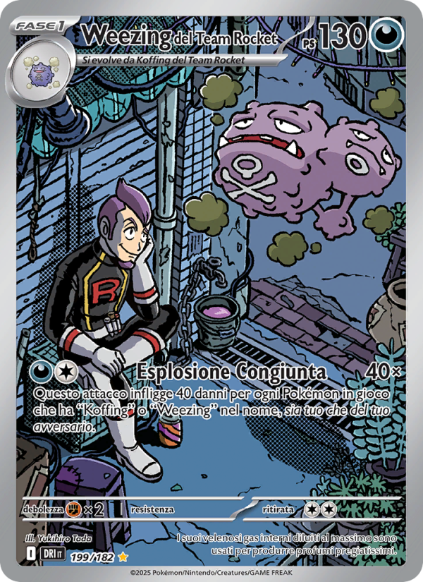 Weezing del Team Rocket 199/244 — Destined Rivals (Italian Pokémon TCG card)