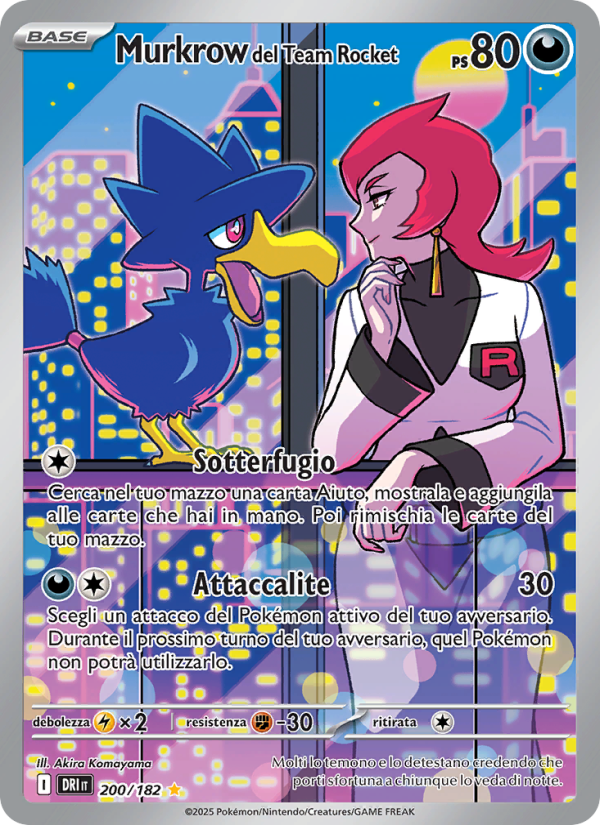 Murkrow del Team Rocket 200/244 — Destined Rivals (Italian Pokémon TCG card)