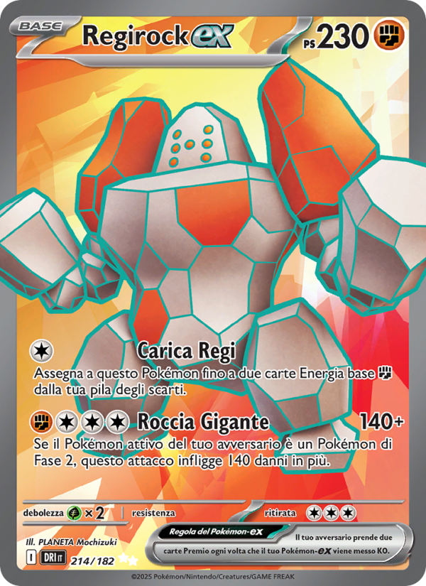 Regirock-ex 214/244 — Destined Rivals (Italian Pokémon TCG card)