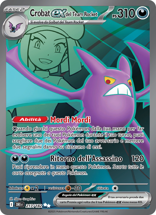 Crobat-ex del Team Rocket 217/244 — Destined Rivals (Italian Pokémon TCG card)