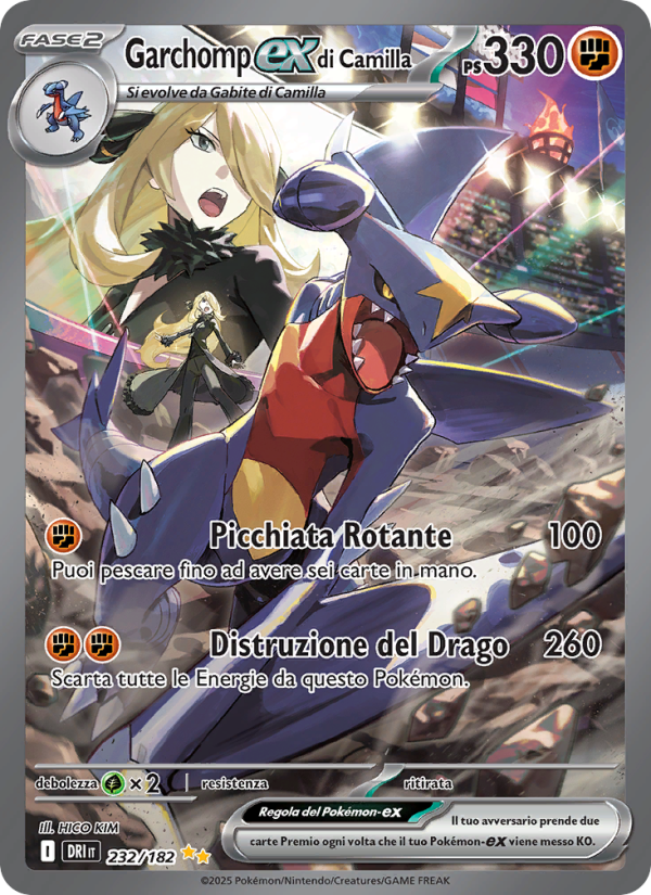 Garchomp-ex di Camilla 232/244 — Destined Rivals (Italian Pokémon TCG card)