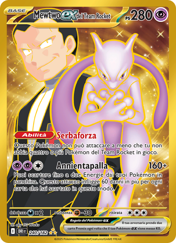 Mewtwo-ex del Team Rocket 240/244 — Destined Rivals (Italian Pokémon TCG card)