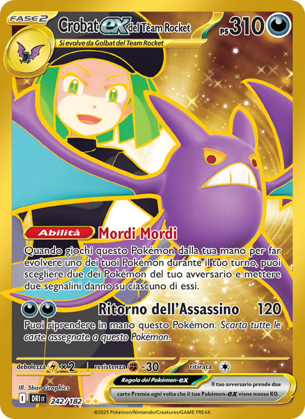 Crobat-ex del Team Rocket 242/244 — Destined Rivals (Italian Pokémon TCG card)