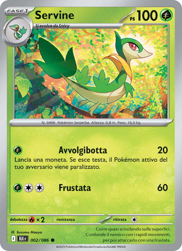Servine 002/172 — Black Bolt (Italian Pokémon TCG card)