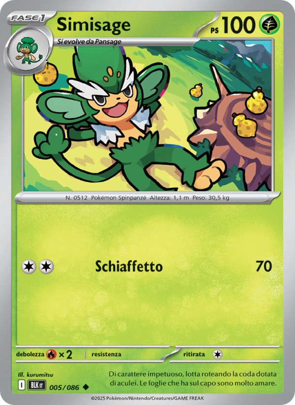 Simisage 005/172 — Black Bolt (Italian Pokémon TCG card)