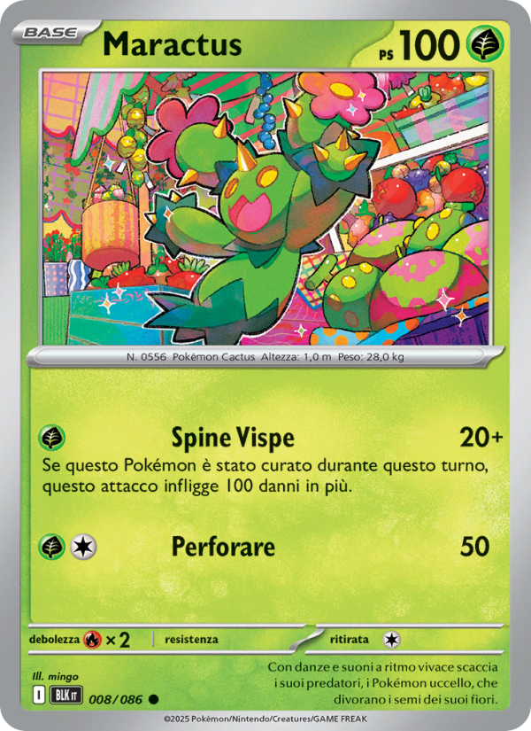 Maractus 008/172 — Black Bolt (Italian Pokémon TCG card)