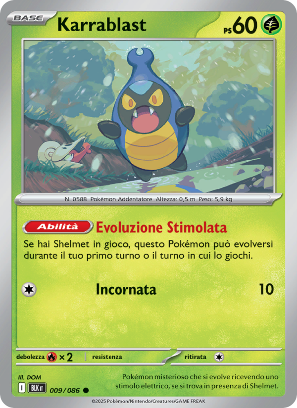 Karrablast 009/172 — Black Bolt (Italian Pokémon TCG card)