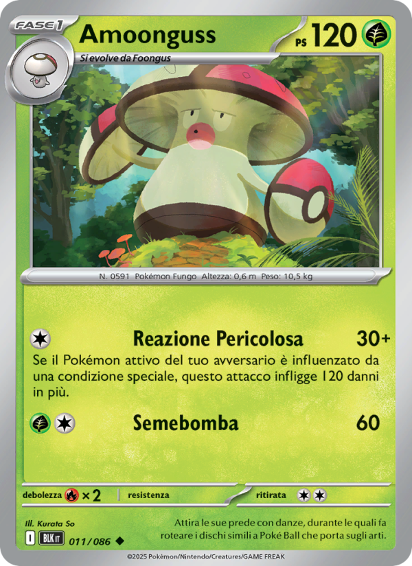 Amoonguss 011/172 — Black Bolt (Italian Pokémon TCG card)