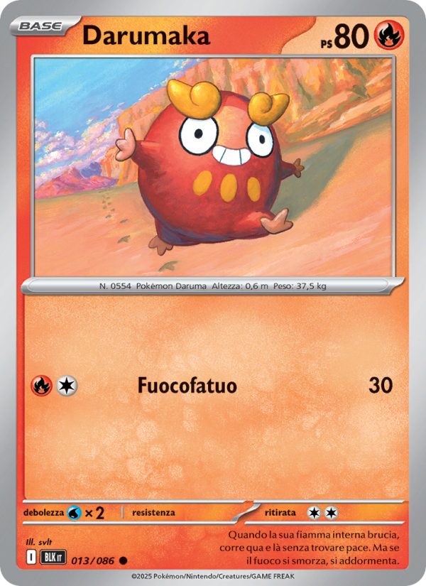 Darumaka 013/172 — Black Bolt (Italian Pokémon TCG card)