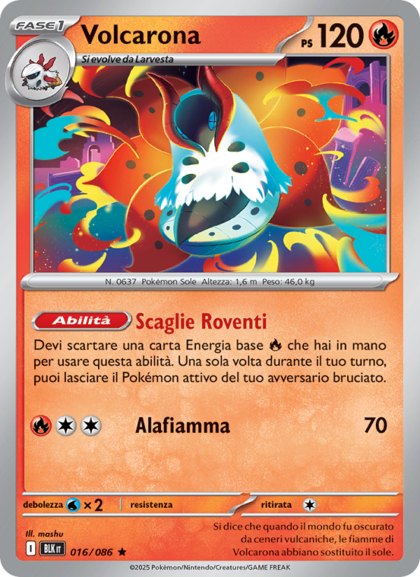 Volcarona 016/172 — Black Bolt (Italian Pokémon TCG card)