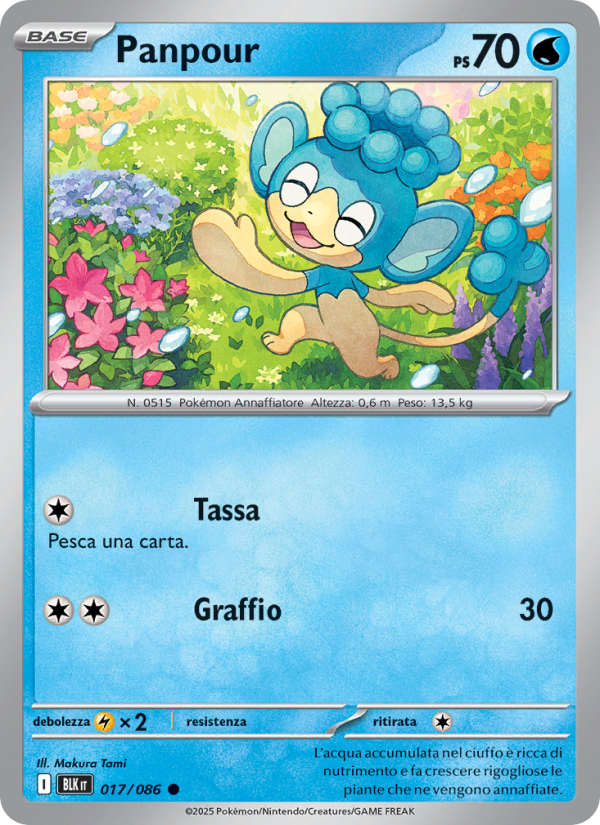 Panpour 017/172 — Black Bolt (Italian Pokémon TCG card)