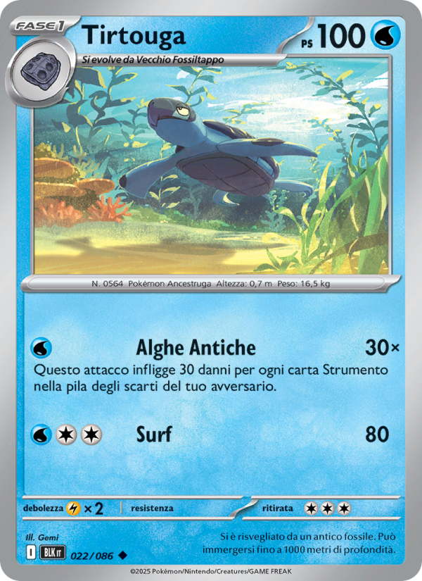 Tirtouga 022/172 — Black Bolt (Italian Pokémon TCG card)