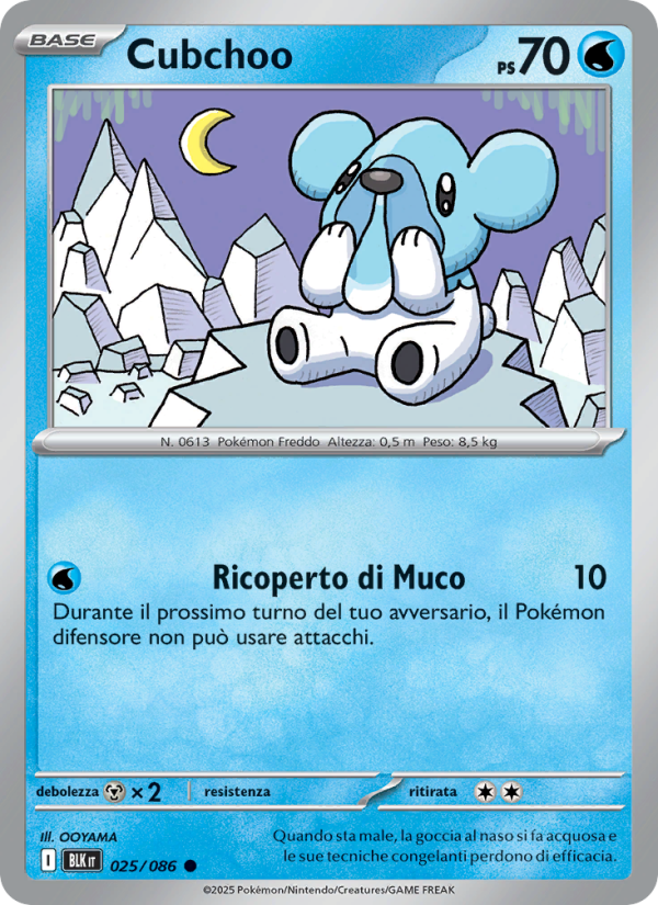 Cubchoo 025/172 — Black Bolt (Italian Pokémon TCG card)