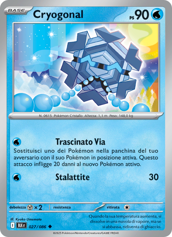 Cryogonal 027/172 — Black Bolt (Italian Pokémon TCG card)