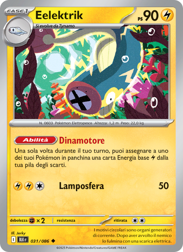 Eelektrik 031/172 — Black Bolt (Italian Pokémon TCG card)