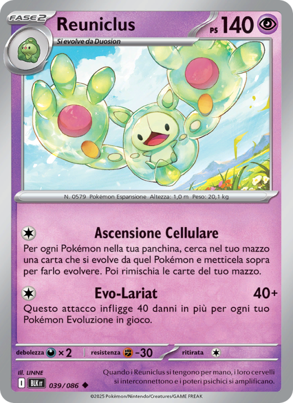 Reuniclus 039/172 — Black Bolt (Italian Pokémon TCG card)