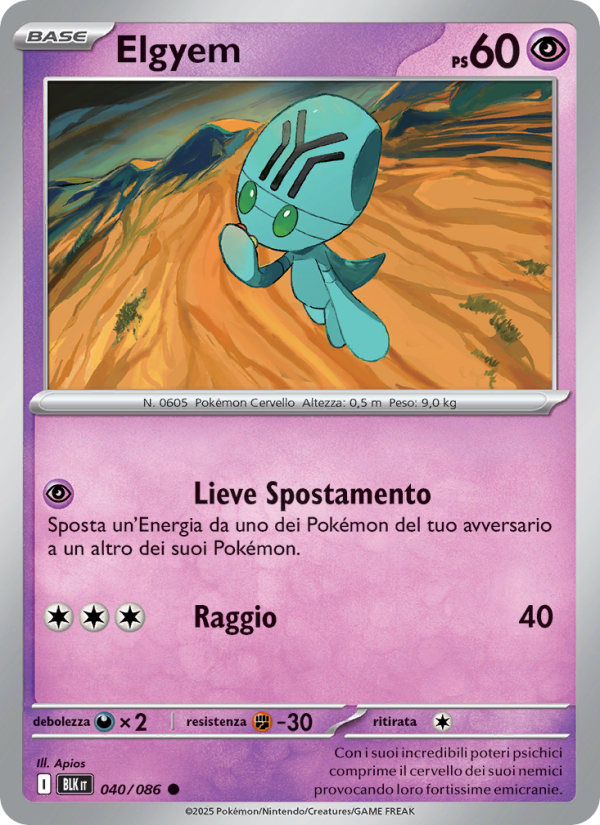 Elgyem 040/172 — Black Bolt (Italian Pokémon TCG card)