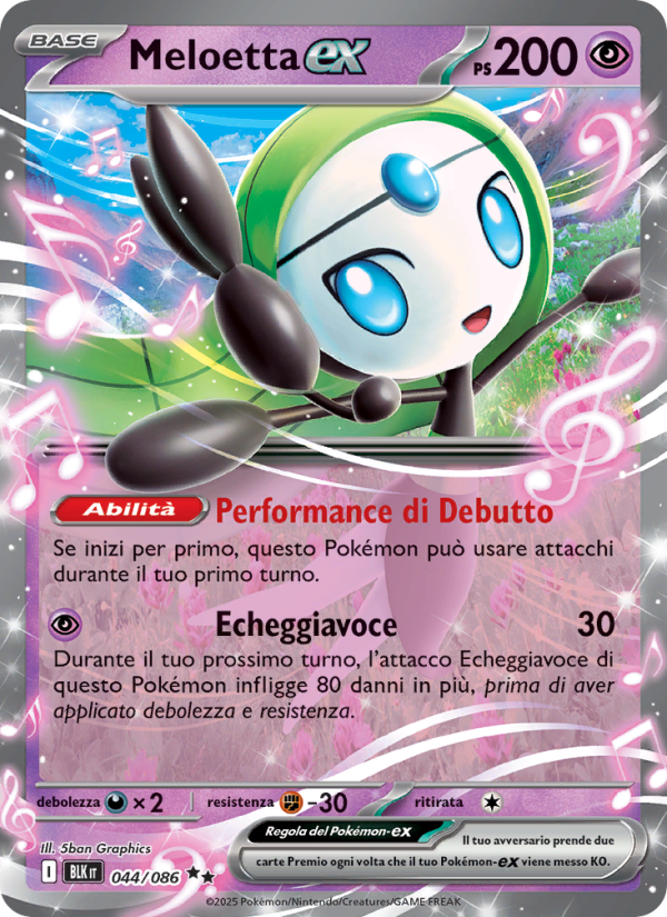 Meloetta-ex 044/172 — Black Bolt (Italian Pokémon TCG card)