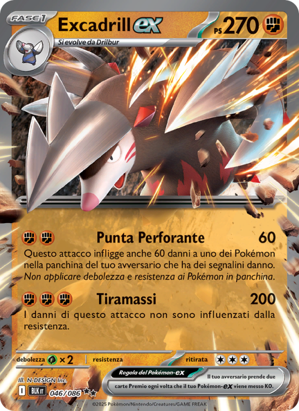 Excadrill-ex 046/172 — Black Bolt (Italian Pokémon TCG card)