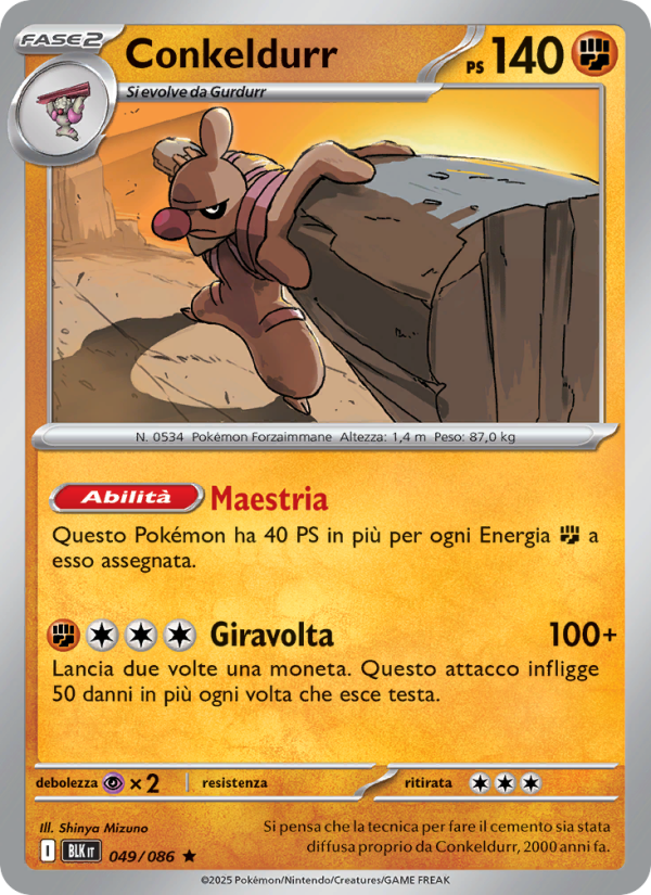 Conkeldurr 049/172 — Black Bolt (Italian Pokémon TCG card)