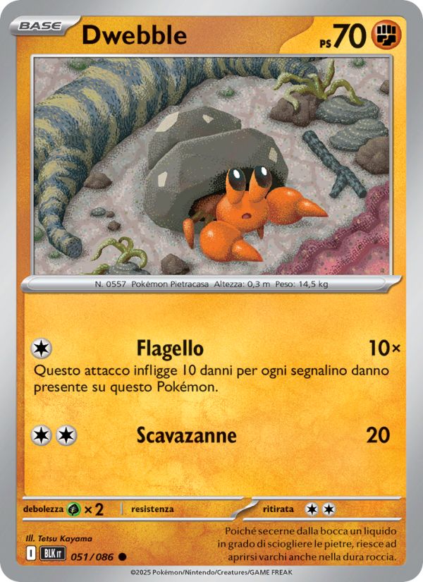 Dwebble 051/172 — Black Bolt (Italian Pokémon TCG card)