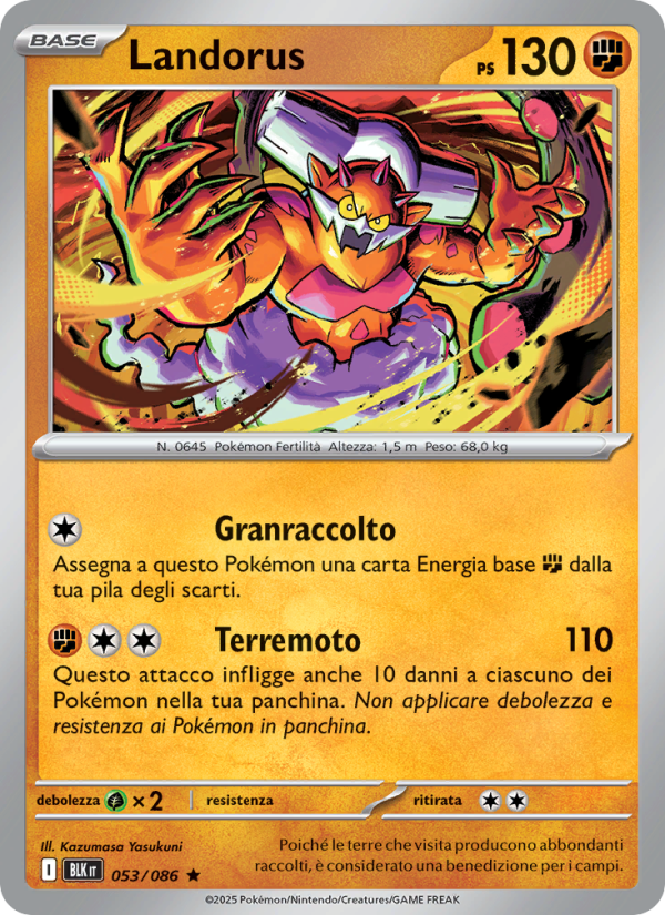 Landorus 053/172 — Black Bolt (Italian Pokémon TCG card)
