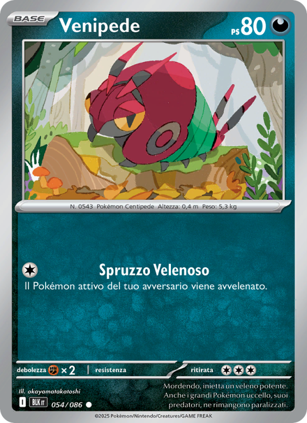 Venipede 054/172 — Black Bolt (Italian Pokémon TCG card)