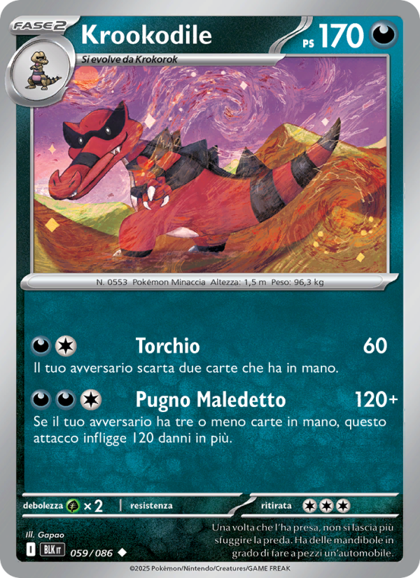 Krookodile 059/172 — Black Bolt (Italian Pokémon TCG card)