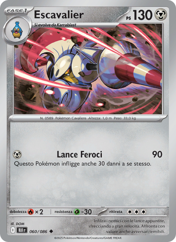 Escavalier 060/172 — Black Bolt (Italian Pokémon TCG card)